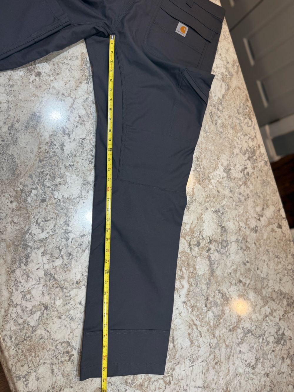 Carhartt Men’s Dark Gray Cargo Work Pants with Utility Pockets